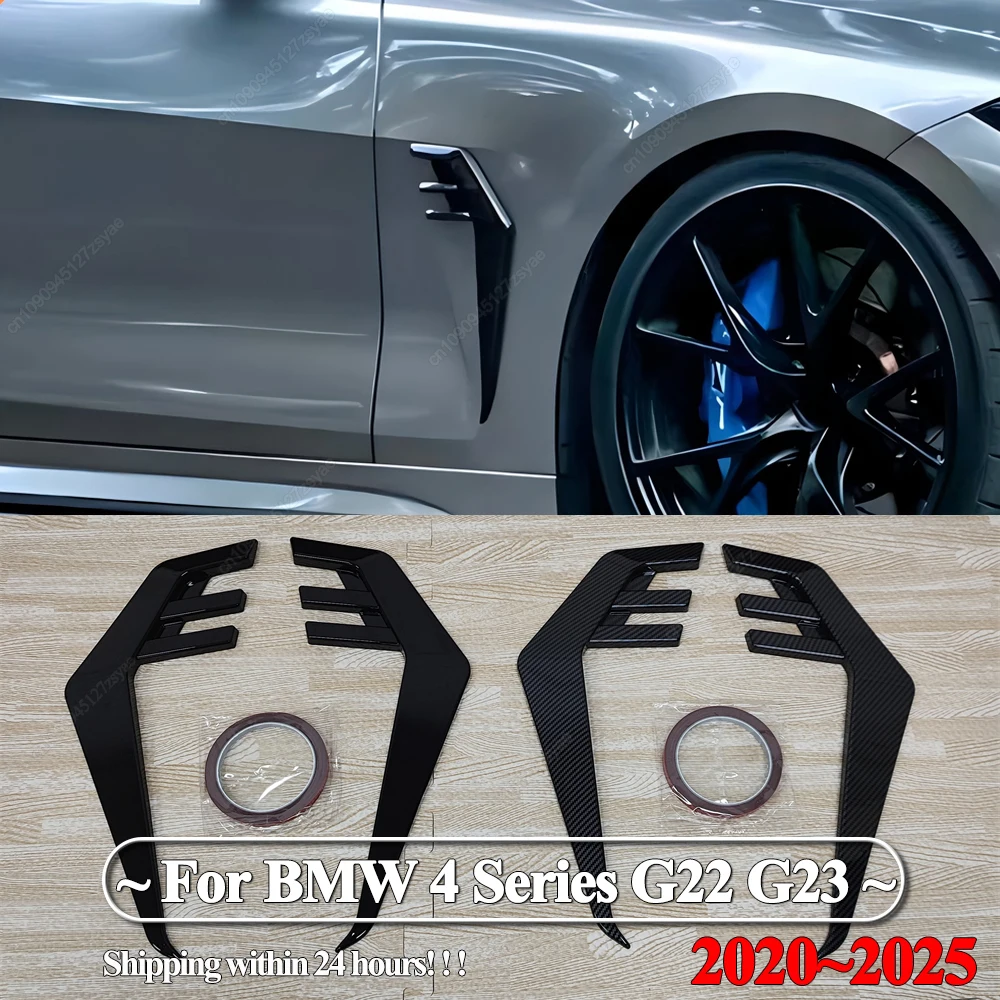 

Car Exterior Side Wing Air Flow Fender Grill Outlet Intake Vent ABS Canards Trim For BMW 4 Series G22 G23 2-Door Coupe 2020-2025