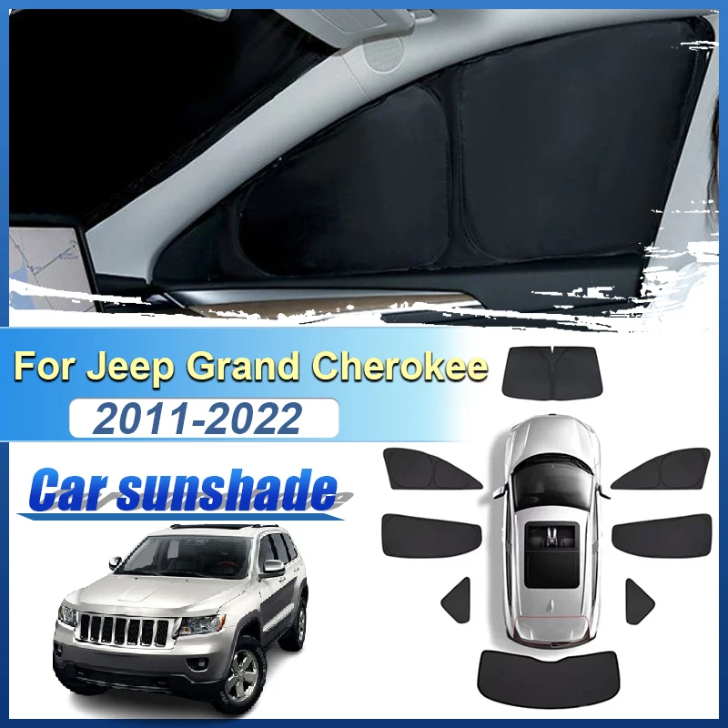 

Car Sunshades For Jeep Grand Cherokee WK2 2011-2022 Anti-UV Sun Visors Sunscreen Window Privacy Covers Foldable Auto Accessories