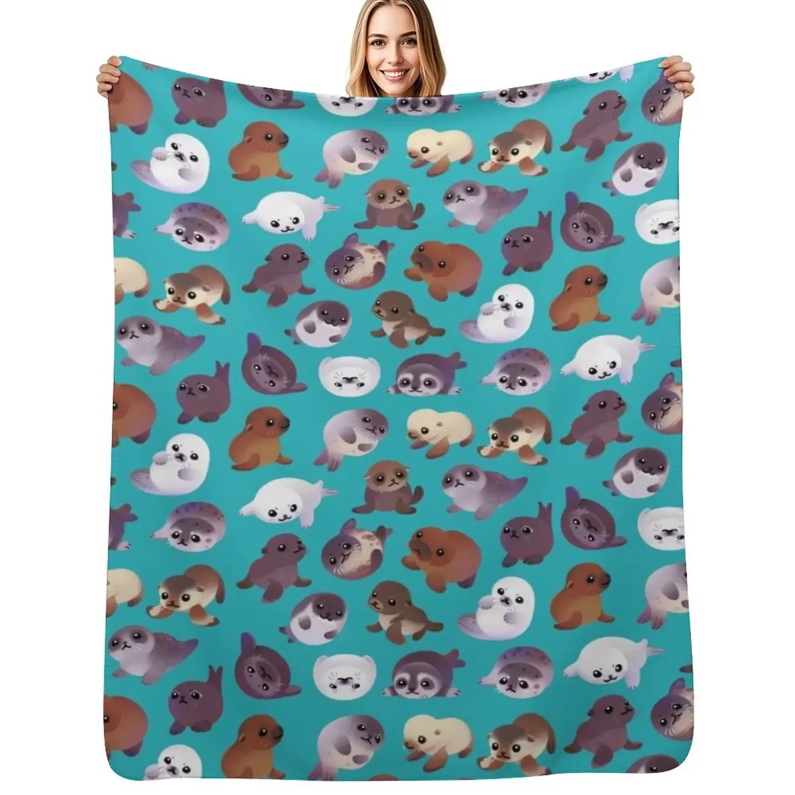

Seal pup Throw Blanket Thermals For Travel Bed linens Tourist Blanket