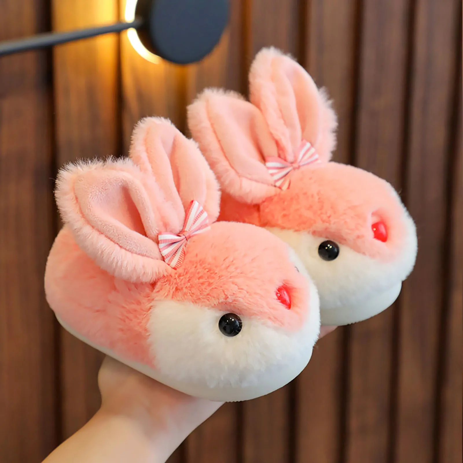 Winter Children Cotton Slippers Warm Winter Comfortable Classic Cartoon Rabbit Boys And Girls Soft Sole Home Kids Plush Slippers