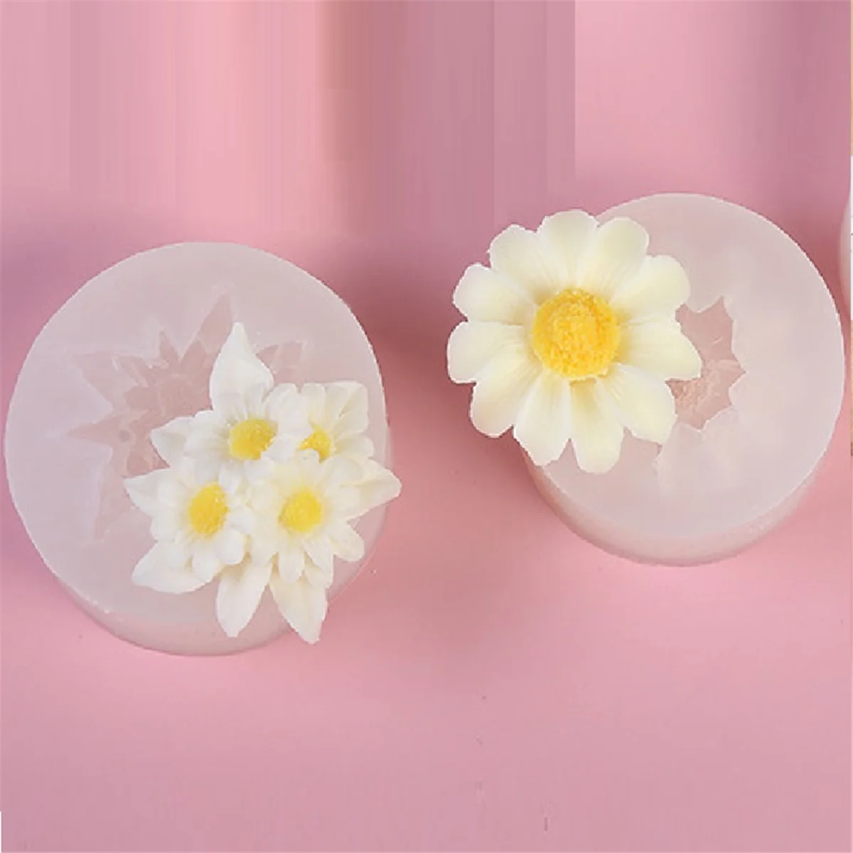 A71P DIY الزهور اليدوية الإقحوانات قالب من السيليكون قالب شمع المنزل كوب الديكور #3