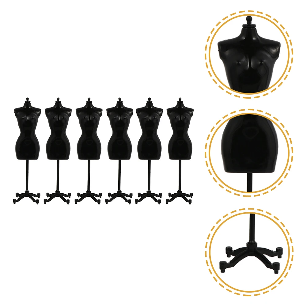 

6 Pcs Hanger Torso Mini Dollhouse Mannequin Little Dress Stands Form Body Miniature Clothing
