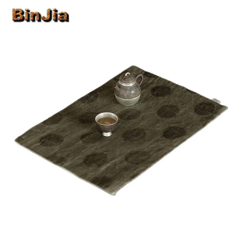 النمط الياباني القطن الكتان مستطيلة طاولة شاي الحصير اليابانية شرب كوستر عشاء مفرش طاولة حصيرة تشا لوازم الحلي هدية #5