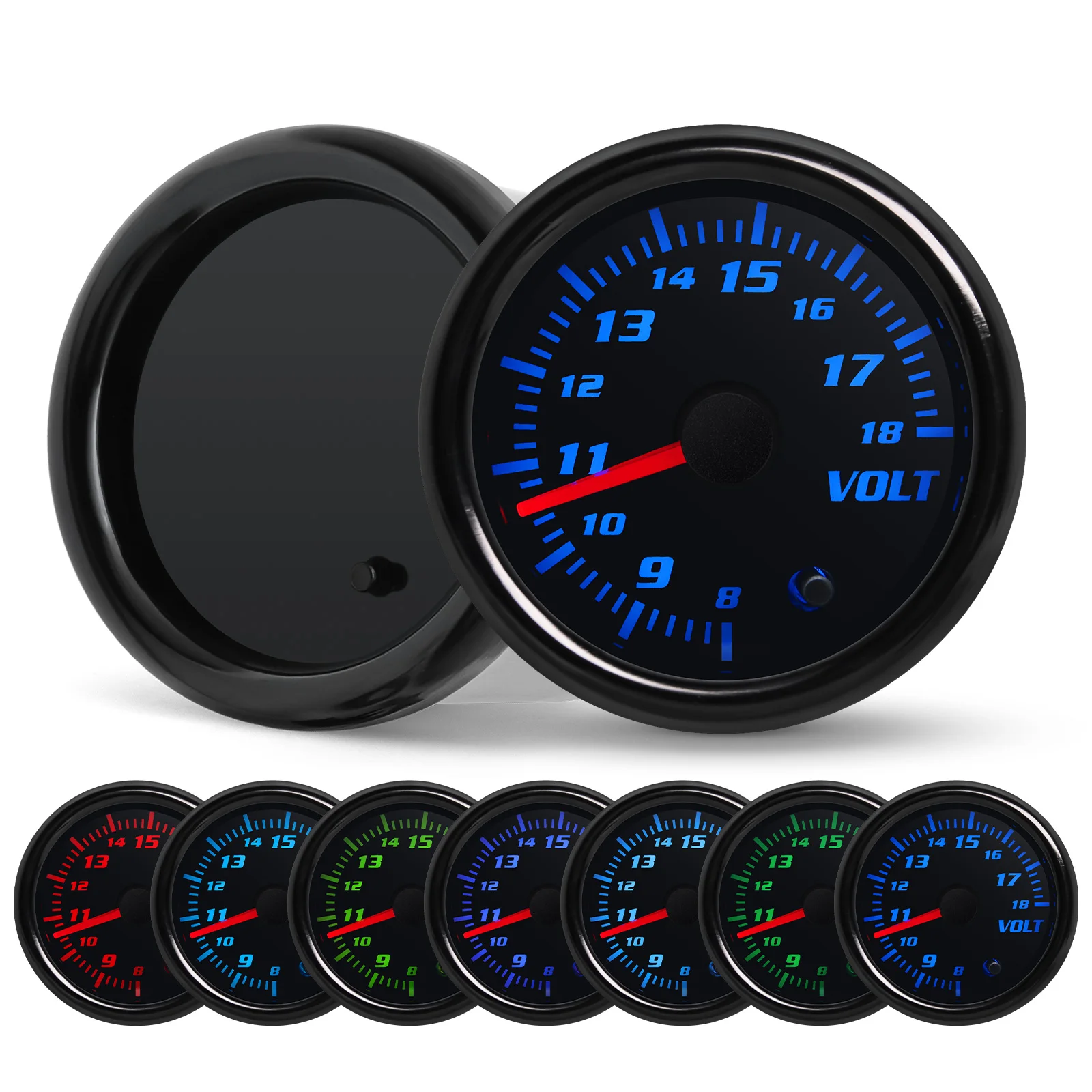 7 Color Backlight 52mm Water Temp Oil Temperature Oil Pressure Gauge Voltmeter EXT Temp Tachometer RPM Gauge Boost Gauge PSI BAR