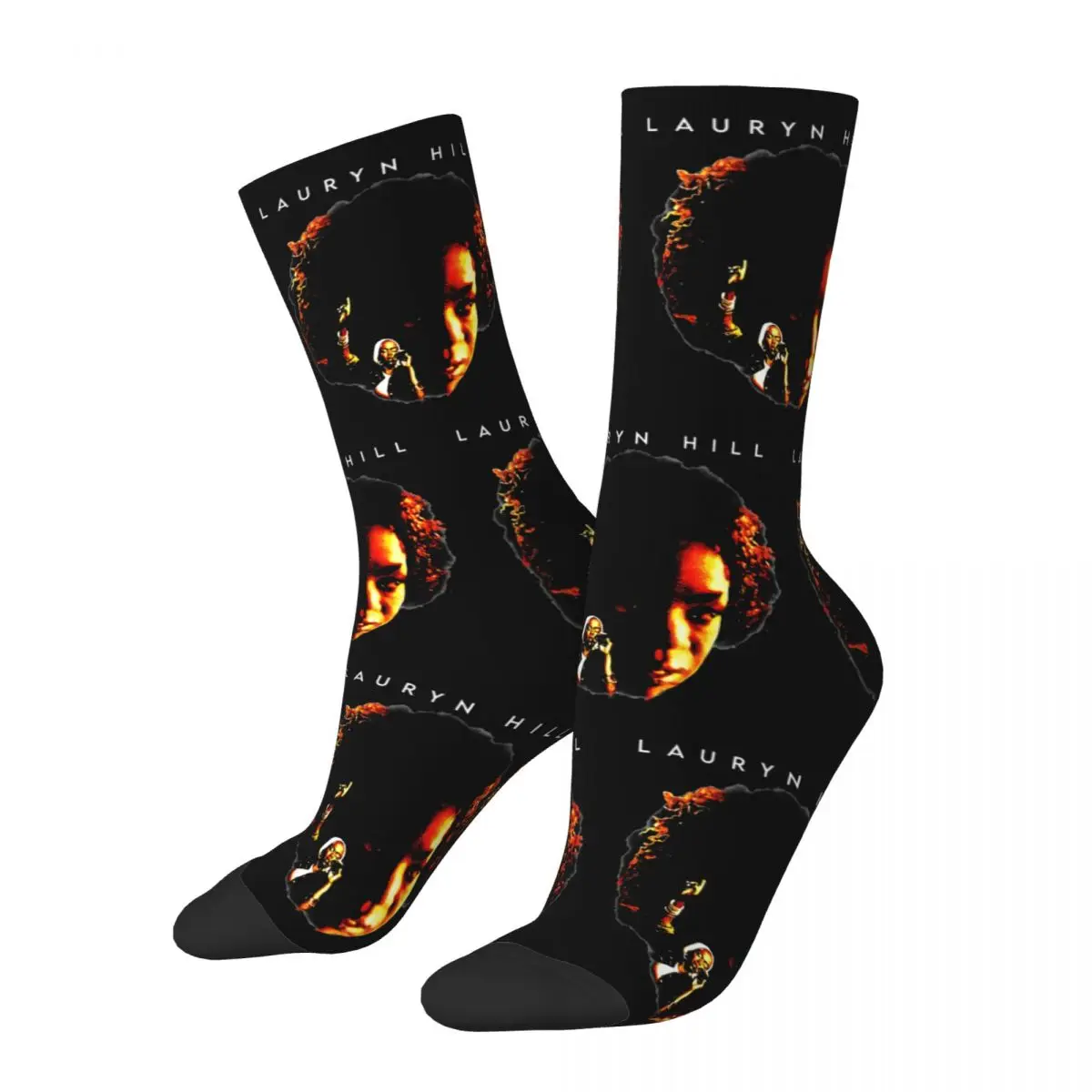 Funny Lauryn Hill Fugees The Famous Design Warm Socks Stuff All Seasons Cute Middle Tube Socks Non-slip