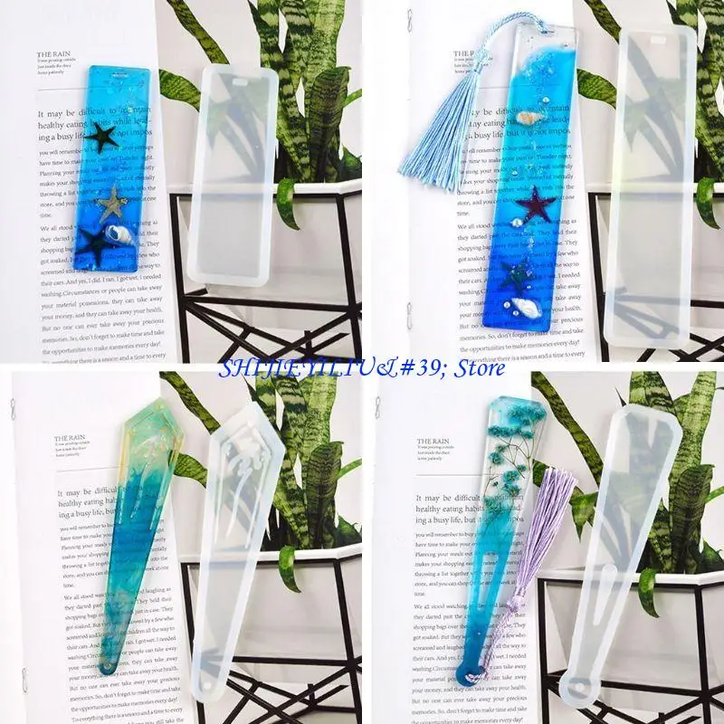 E21F لتقوم بها بنفسك قالب الإشارة المرجعية بيبا ريشة مستطيل راتنجات الايبوكسي قالب الصب للحرف اليدوية #3