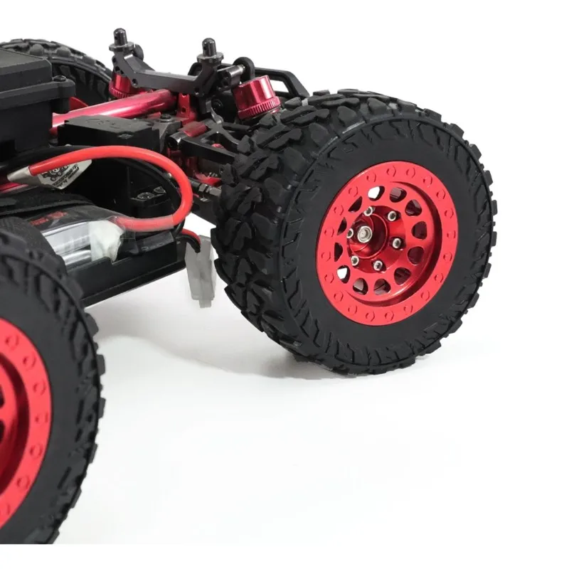 MACH-12 Set RC Aluminum Alloy Wheel Hubs With Rubber Tires For 1/10 & 1/14 Scale Climbing Monster Trucks