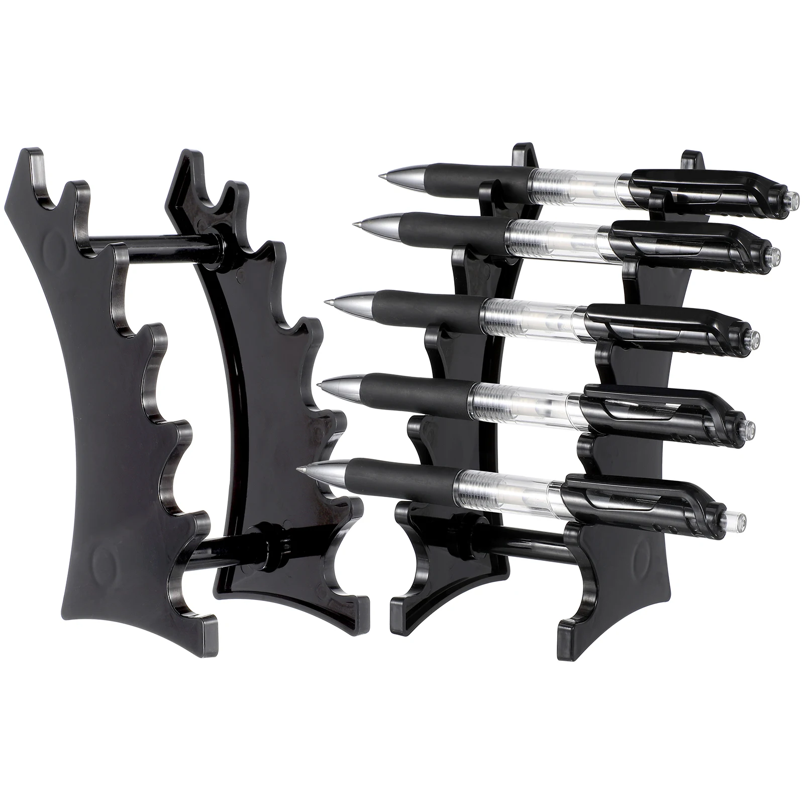 

2pcs Penholder Cup Thickened Acrylic Smooth Corners Desktop Stationery Organizer Multi Grids Makeup Brush Holder Pen Stand