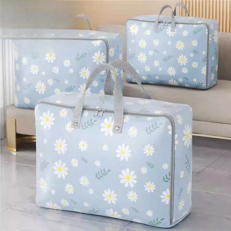 

Большая сумка для хранения вещей, водонепроницаемая, из хлопка, для одеял и одежды, треугольная, в современном стиле, из нетканого материала, для использования в спальне