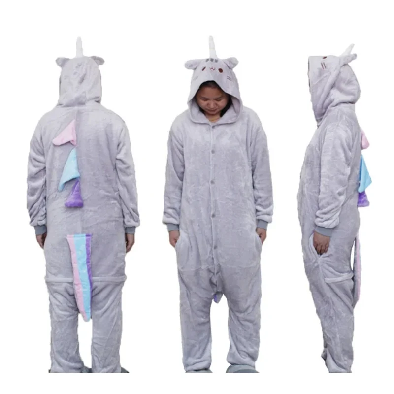 Black Sheep Onesies Kugurumi Cartoon Animal Cat Pajamas Cosplay Costumes Adult Funny Sleepwear Winter Jumpsuit Onepiece