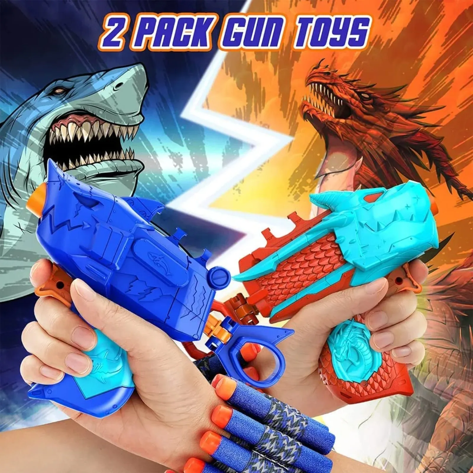 Electronic Shooting Target with 2 Foam Blaster Toy,Outdoor Tony Gun Gift for Kids Boys Girls Age 6-12