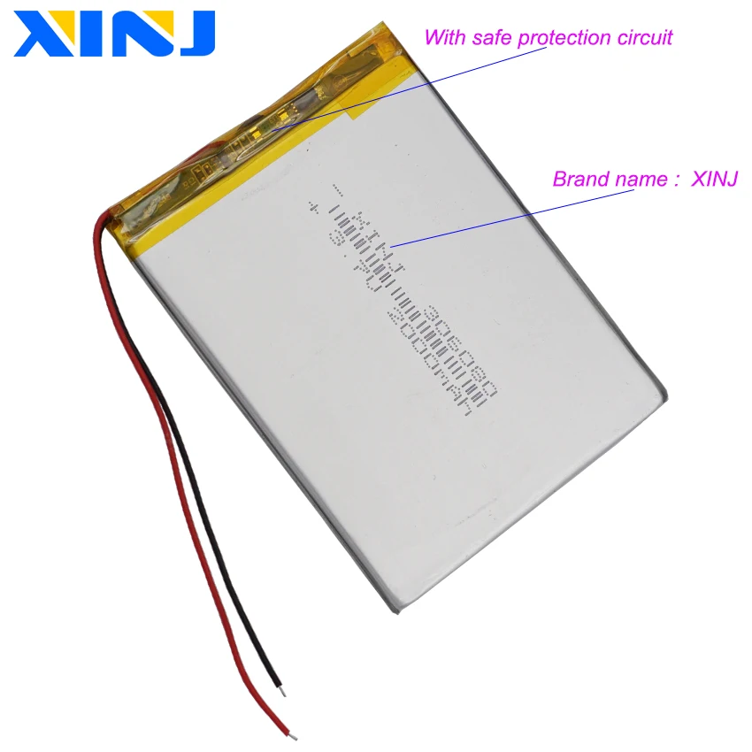 3.7V 2000mAh 7.4Wh Li-Polymer Rechargeable Li Lithium-ion Battery 306080 Repair GPS PDA PSP Power Bank Safety Lamp Pos Tablet PC