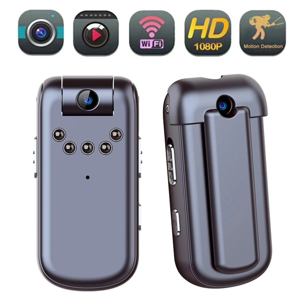 

1080P Infrared Night Vision Mini Digital Camera Small Camcorder Bodycamera Outdoor DV Video Action Camera With 180 Rotating Len