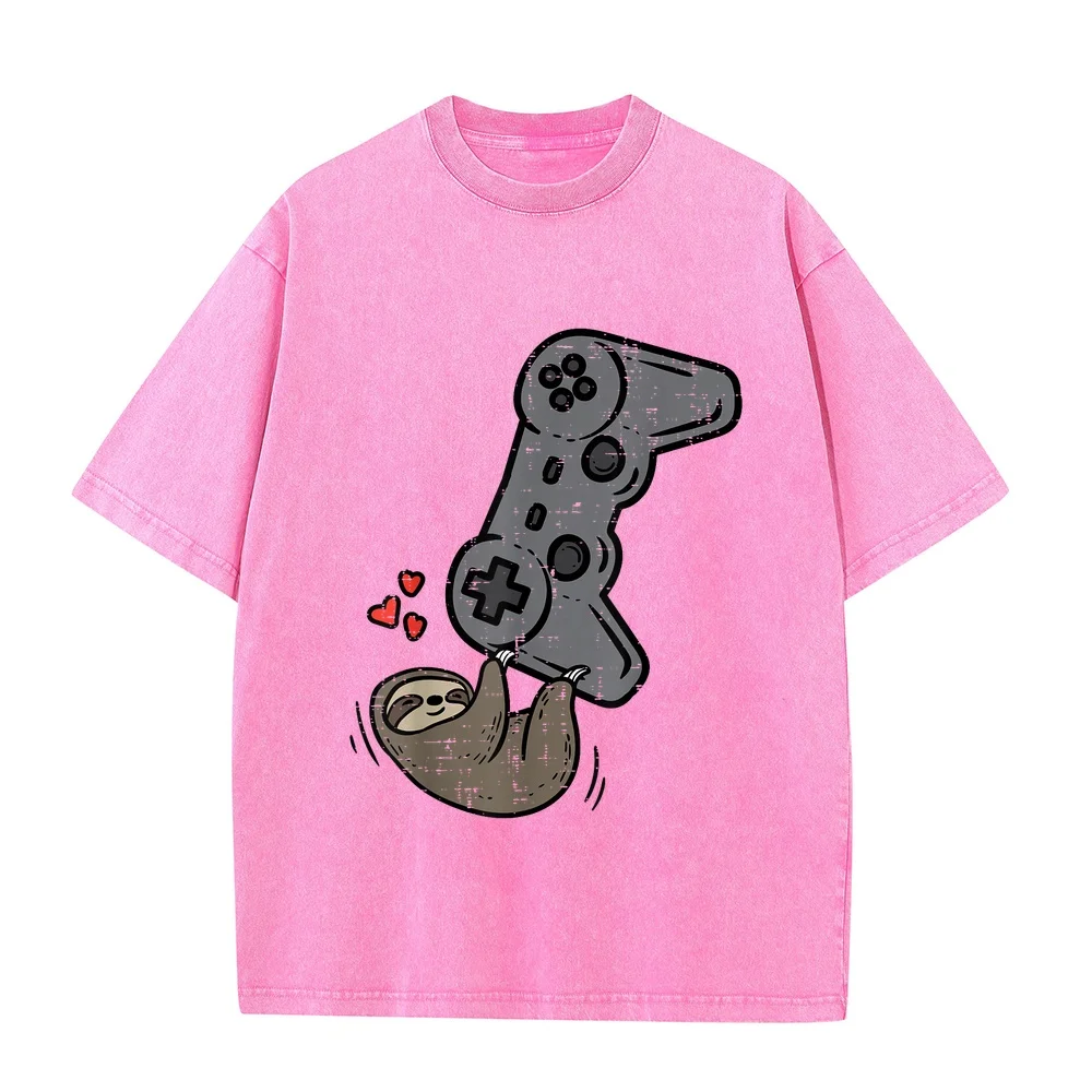 Sloth Gamer Cute Lazy Gaming Boys Kids Toddler Youth Men T-Shirt Топы Pesca Print T Shirt Layering Autumn Tee Graphic Summer