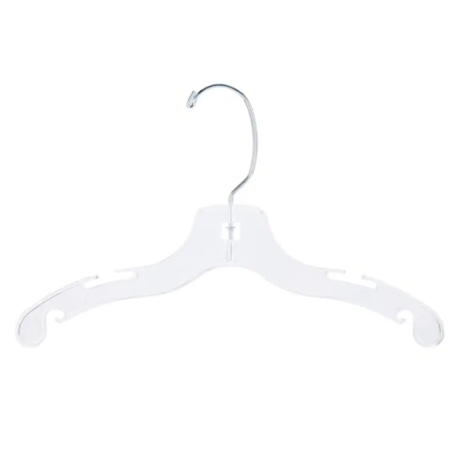 

12" 's Plastic Hangers - Case of 100 - Clear Plastic Hangers with Swivel