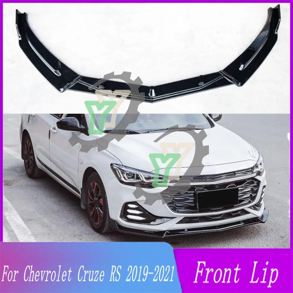 

3PCS Car Front Bumper Lip Spoiler Splitter Diffuser Detachable Body Kit Cover Guard For Chevrolet Cruze RS 2019 2020 2021