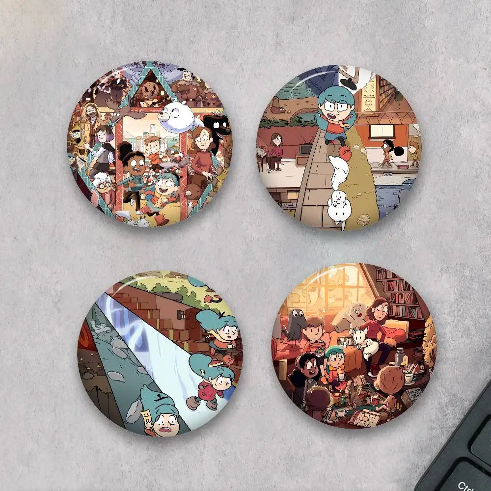 1PC Cartoon H-Hilda Anime Creative Tinplate Soft Button Pins Animal Icon Brooch Lapel Backpack Badge Accessories Pin
