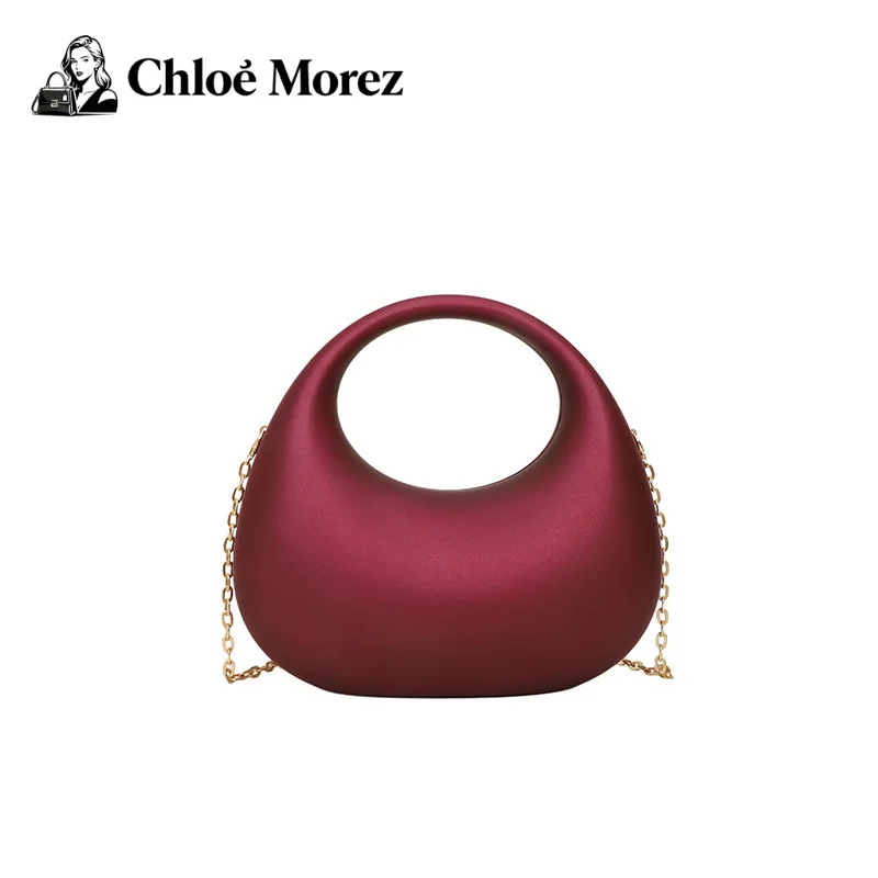 

New Fashionable Acrylic Box Packaging Candy Colored Shiny Surface Crossbody Chain Dumpling Bag Handbags