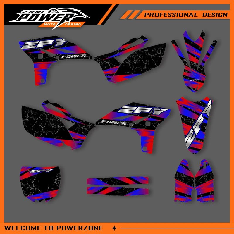 Powerzone Graphics For YAMAHA YZF250 2010 2011 2012 2013 YZF250 YZ250F Decals Stickers Motorcycle  Background Custom Design 002