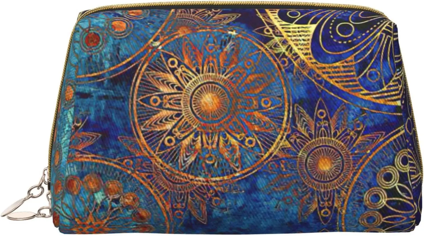 

Кожаная косметичка на молнии с принтом звездного неба и мандалы, косметичка, органайзер для путешествий, клатч для туалетных принадлежностей