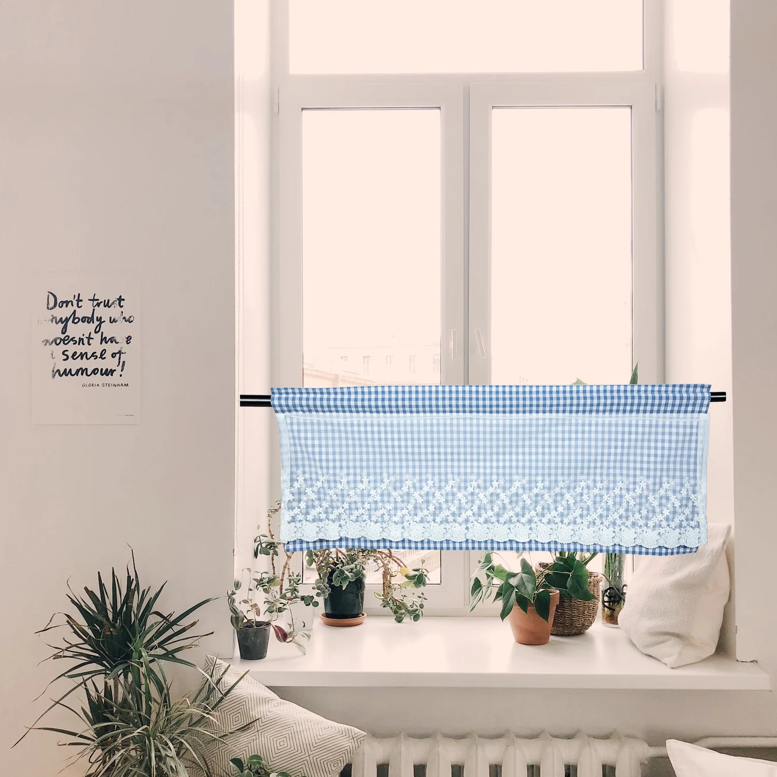 

Short Polyester Decor Room Decor Window Drape Lace Modern Short Curtain Cafe Window Curtain Bistro Home