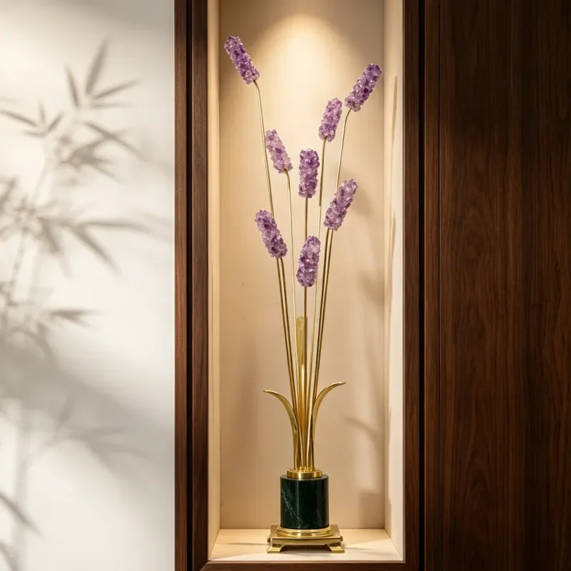 Modern light luxury jade cornucopia brass wheat ears handicrafts entrance living room decoration housewarming opening