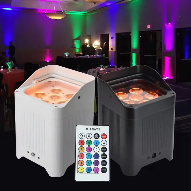 

RGBWA UV 6in1 Battery Powered Uplight Led Par Light Wireless DMX Control Wedding Light 6x18w Wifi Remote Control Dj Party Light