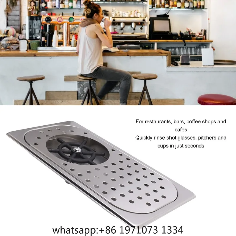 Pitcher Rinser Cup Washer Glass Sink Rinser Water Saving Easy To Install High Pressure Washing with Drip Tray for Coffee Shop