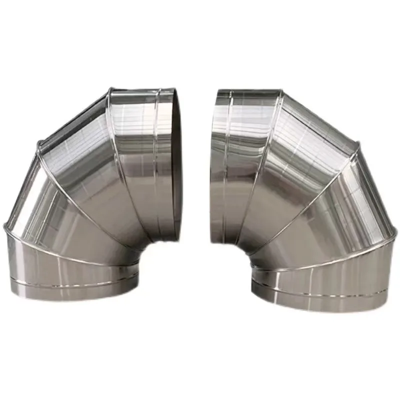 Thickened Stainless Steel Exhaust Pipe For Wood Stove Chimney Fireplace Smoke Duct 45 90 Degree Elbow
