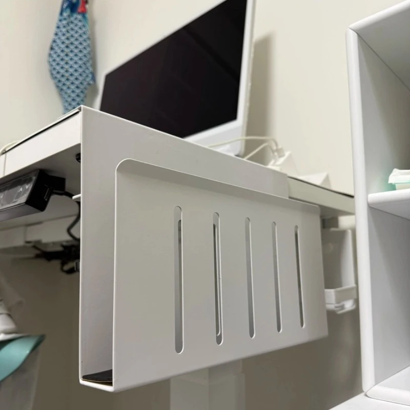 Drill‑Free Hanging Desk Side Storage Basket Workstation File Organizer No‑Drill Clip‑on Rack Office Document Sorting Accessory