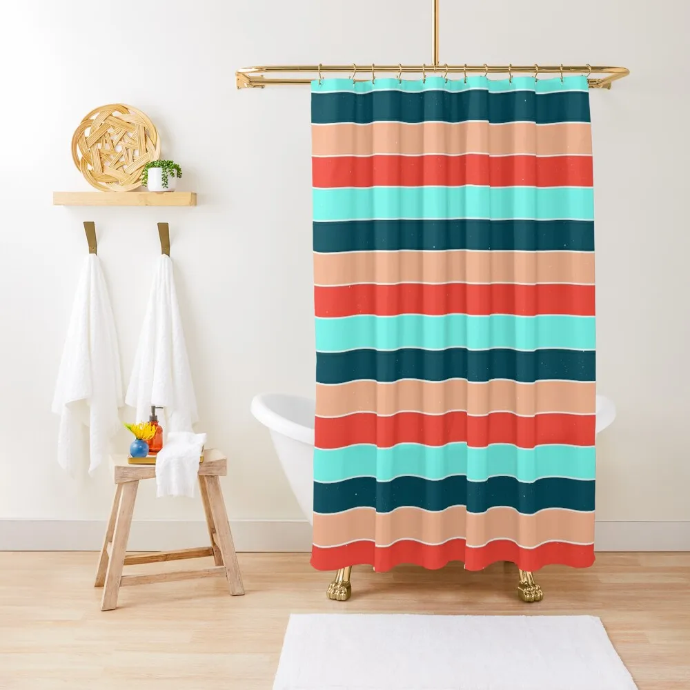 

Vintage colored stripes v6 Shower Curtain Luxury Bathroom Shower Shower Sets For Bathroom Curtain