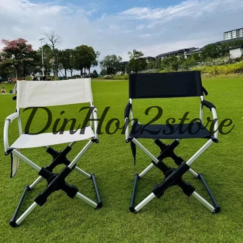 Outdoor camping portable folding chair aluminum alloy back chair leisure fishing beach chair self-driving travel equipment