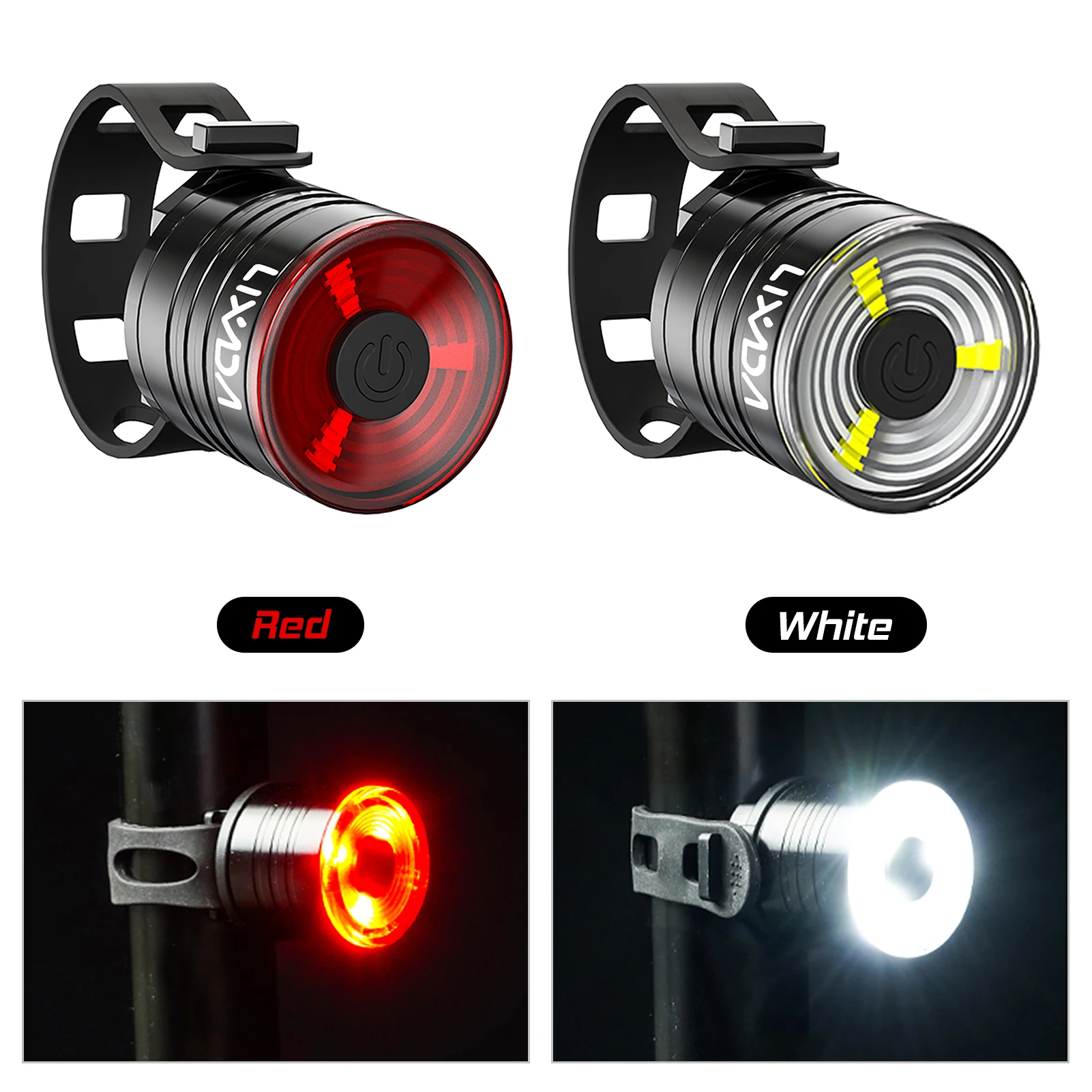 Lixada Bike Tail Light LED Bicycle Rear Light Cycling Safety Night Light Taillight Warning Light for Road Bike Night Cycling