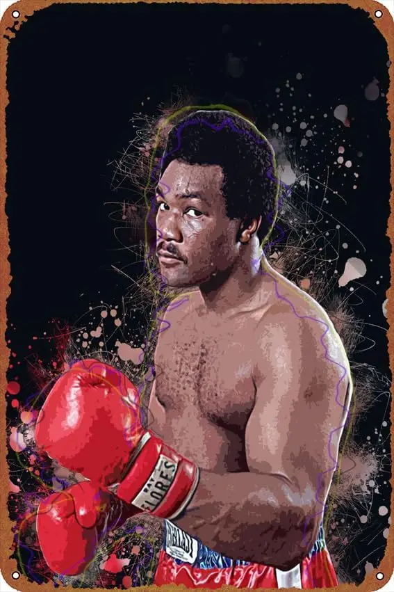 George Foreman Sports posters Tin Sign Cafe bar Home Wall Art Decoration Retro Metal Tin Sign 8x12 inch