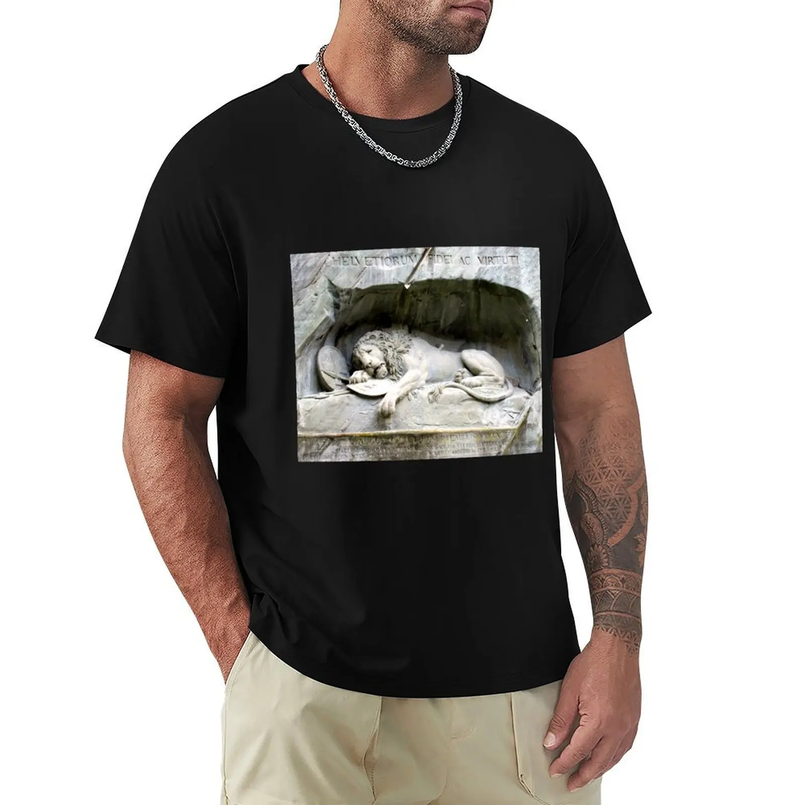 

Lion of Lucerne T-Shirt graphic shirts boys whites summer top custom t shirt tshirts for men