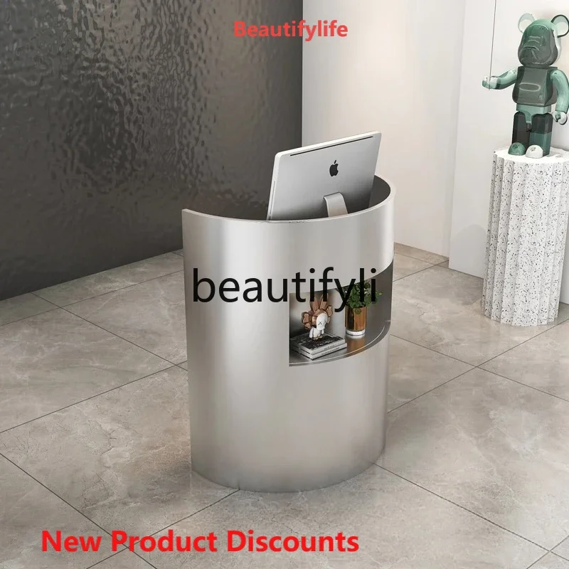 

X cn8350 ss Simple Cash Register Counter Small Luxury High-End Feel Bar Table Clothing Beauty Store Reception Desk