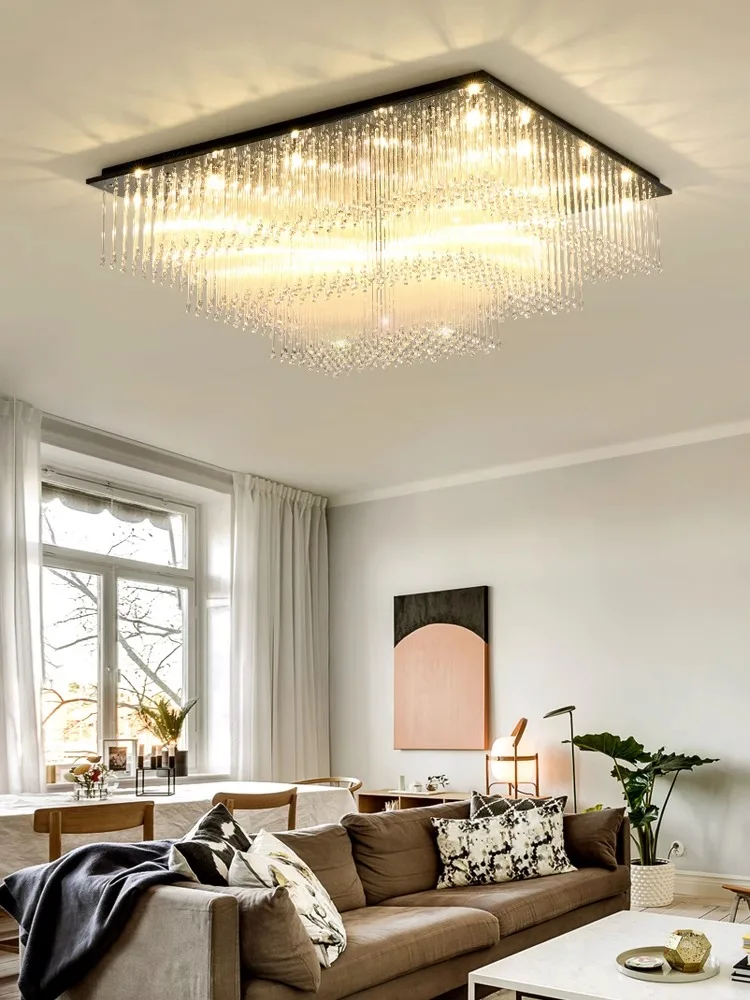 

White Snow Led 3 Layer 2023 Trendy Design Crystal Lamparas De Techo Ceiling Lightsceiling Lightceiling Lamp For Living Room