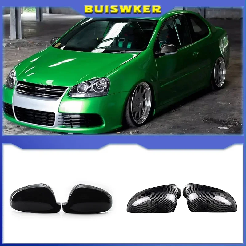 

2Pcs Carbon Fiber Style ABS Side Rear View Mirror Cover Replacement for Golf 5 MK5 2003-2009