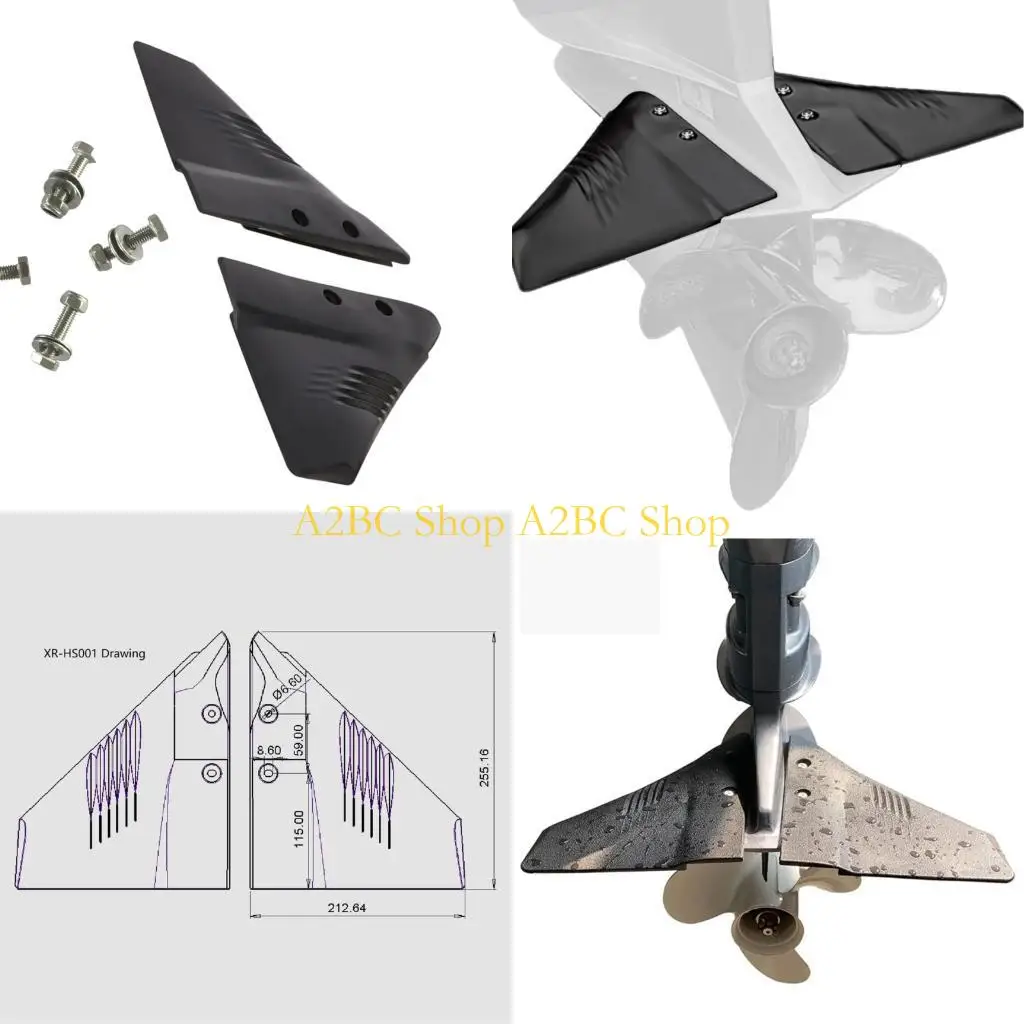 A2BC 2 Pieces Hydrophilic Leveling Fins Optimized For Small And Large Boats