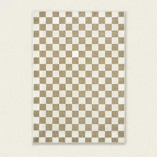Stylish Retro Checkerboard Cashmere Thickened Non-slip Rug  Suitable for Living Room  Bedroom, Sofa  Bedside Mat Plush Rug
