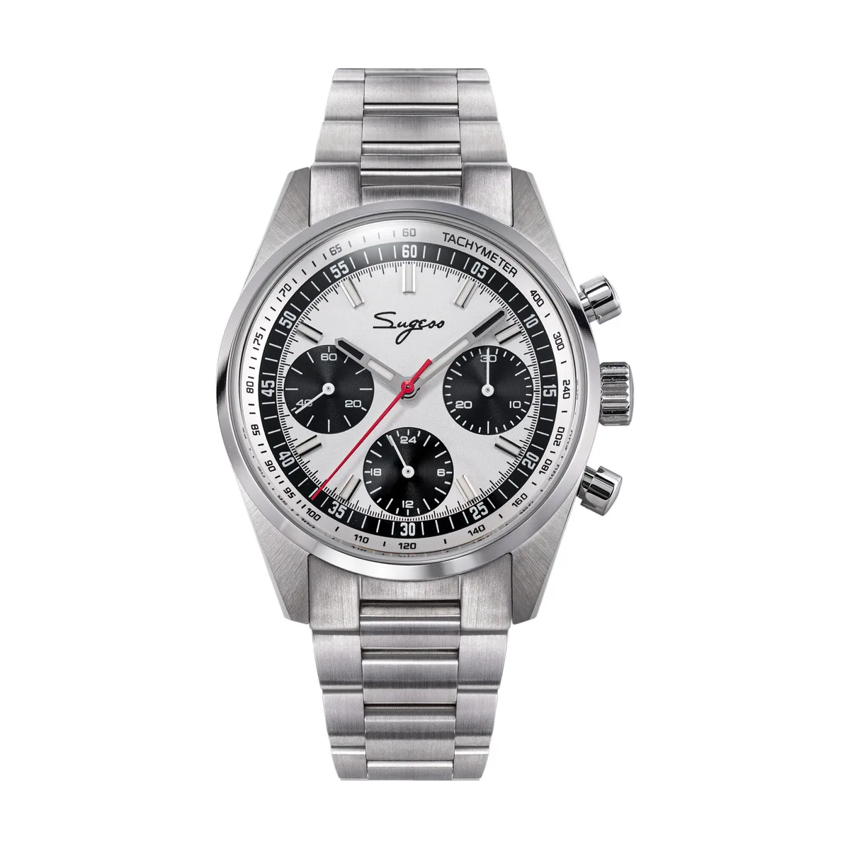 Sugess Mens Watch 38mm Chronograph Mechanical Wristwatches Tianjin Gooseneck Movement Sapphire Crystal Roulette Dial S465 new image 3