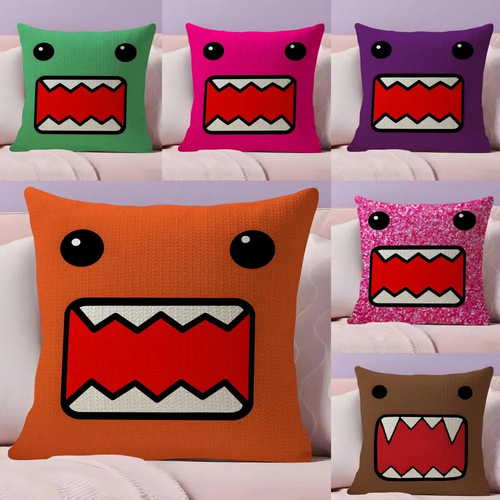 الكرتون D-دومو كون غطاء وسادة الوجه كيس وسادة من الكتان الطبيعي على الوجهين طباعة أريكة الزخرفية المخدة ديكور المنزل هدية #1