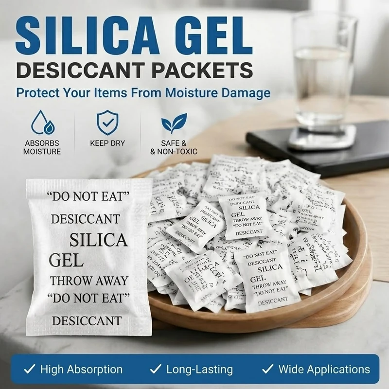 Pacotes Dessecantes de Gel de Sílica Premium: Absorvedores de Umidade para Roupas, Calçados, Eletrônicos, Armazenamento de Alimentos e Controle Seguro de Umidade