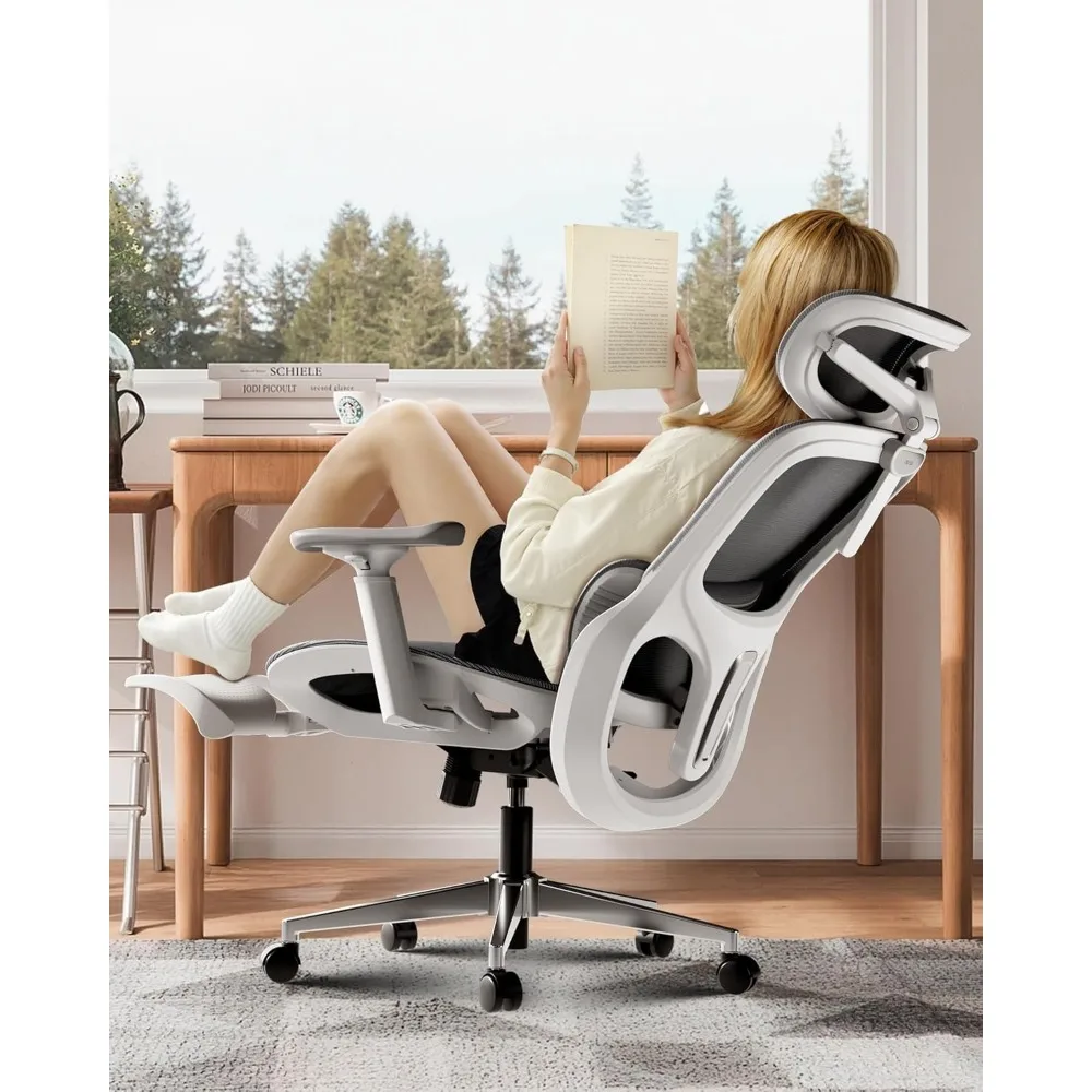 

Hbada P2 Ergonomic Office Chair, Office Chair with 3D Lumbar Support, Mesh Chairs with 3D 360° Rotation Arms & 3D Headrest