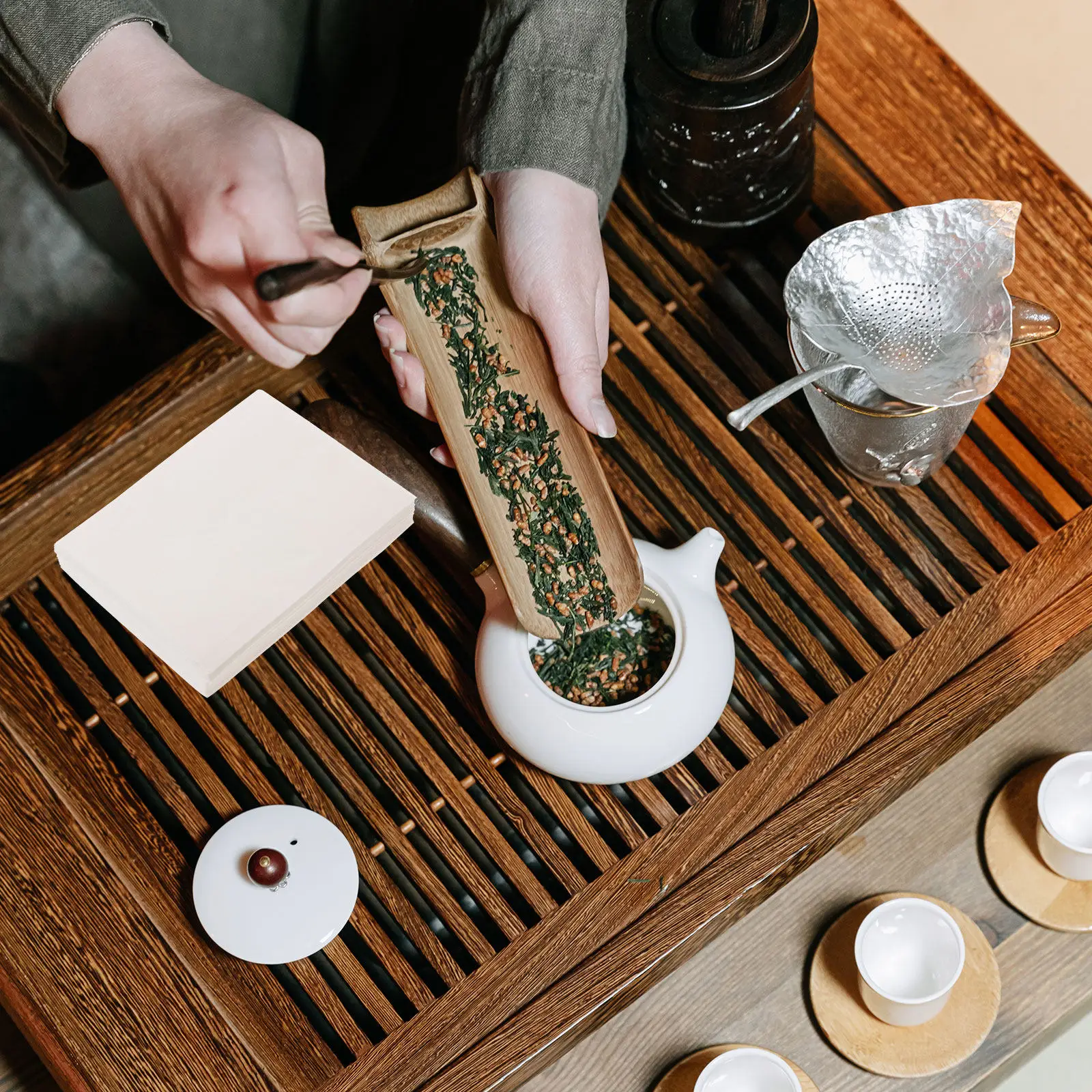 100Pcs Tea Filter Bag Disposable Natural Paper Loose Leaf Tea Infuser Perfect for Home Restaurant Herbal Spice Coffee
