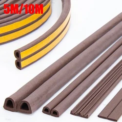 Tira de sellado de puerta de pelado meteorológico, cinta de tapón de tiro autoadhesiva, aislamiento de ventana, tira de sellado de goma de ruido, 5M/10M
