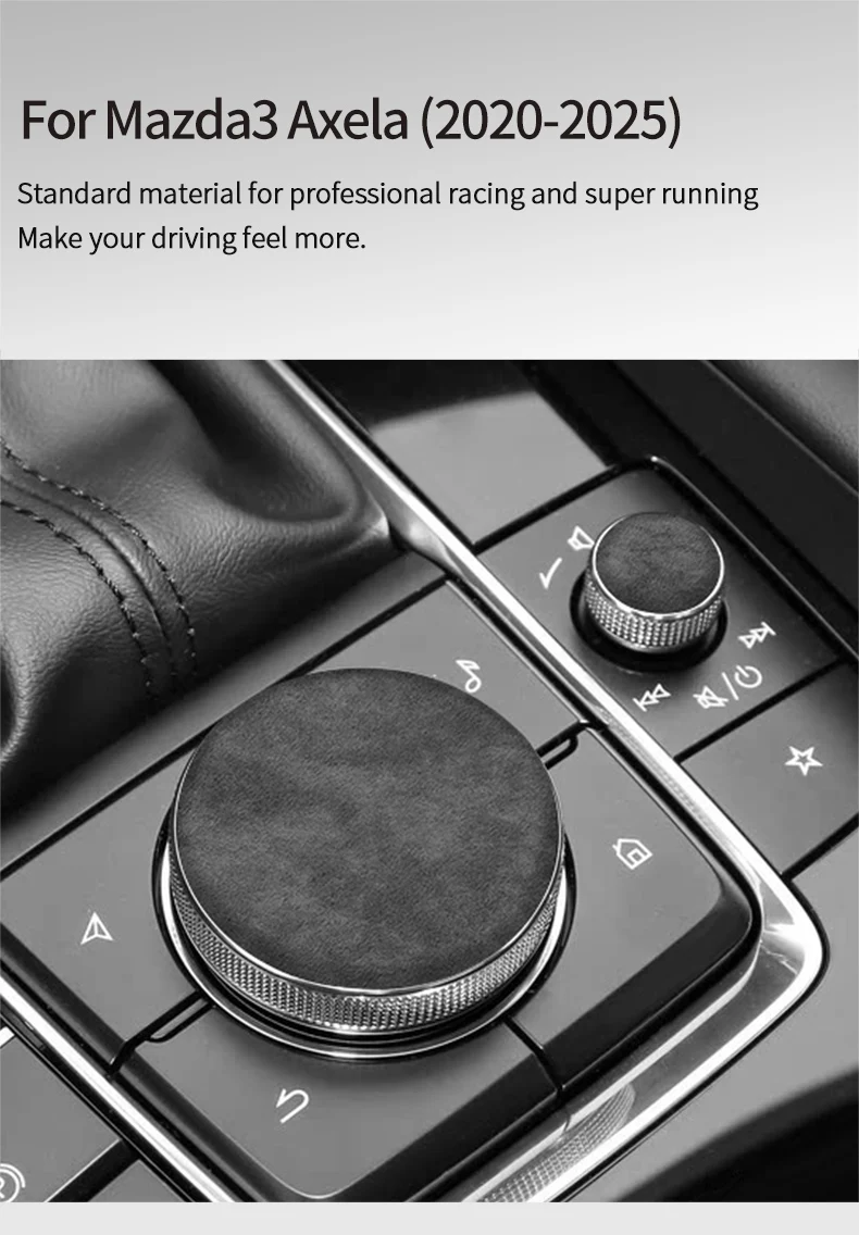 Für Mazda 3 Axela Mittelkonsole Multimedia Knopf Knopf Abdeckung Trim Aufkleber Auto Innen Tuning Zubehör Aus Alcantara – Detail 1