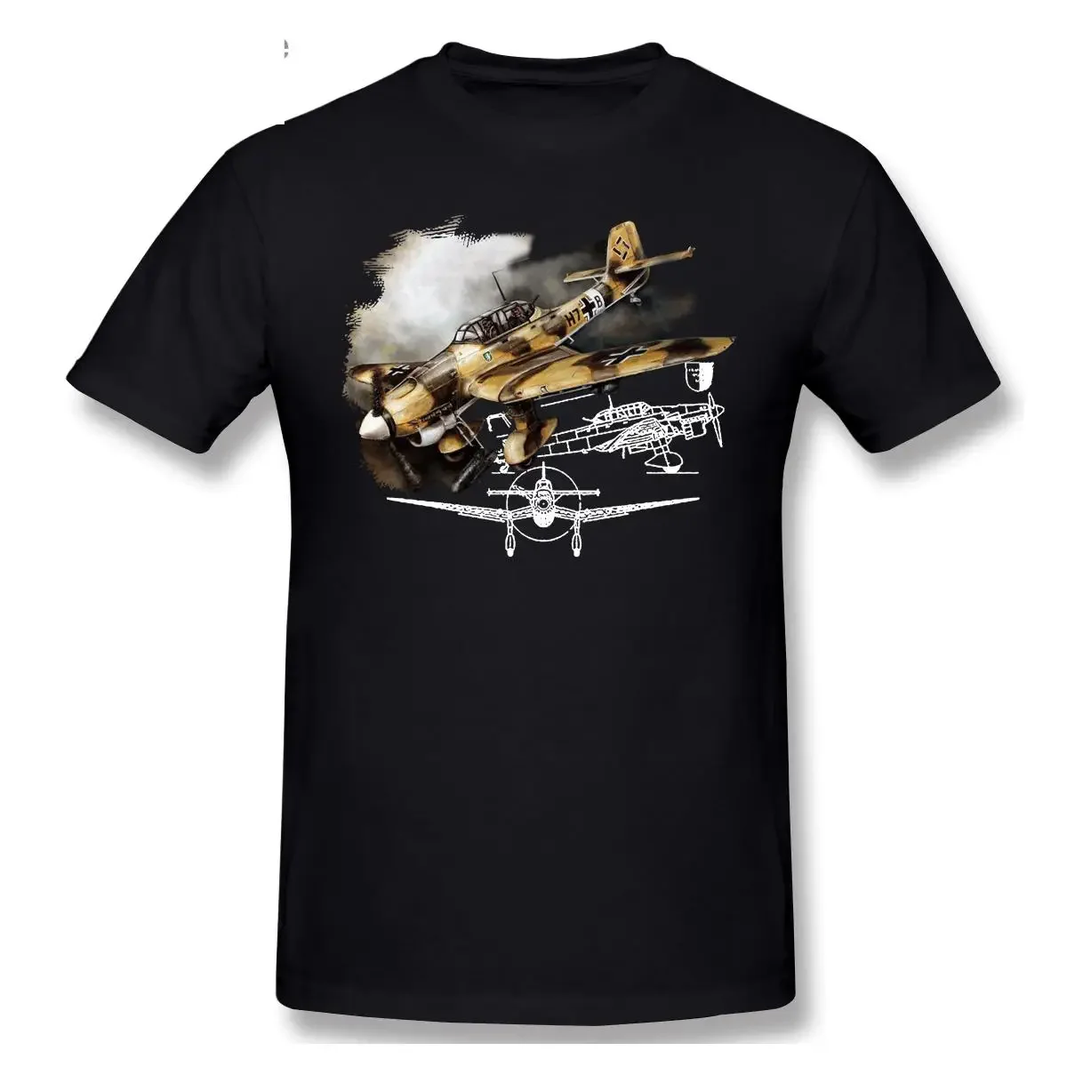 2021 Fashion T Shirts Funny Ju87 Stuka Africa Dive Bomber Short Sleeve Casual Men Fashion O-neck 100% Cotton T-Shirts Tee Top