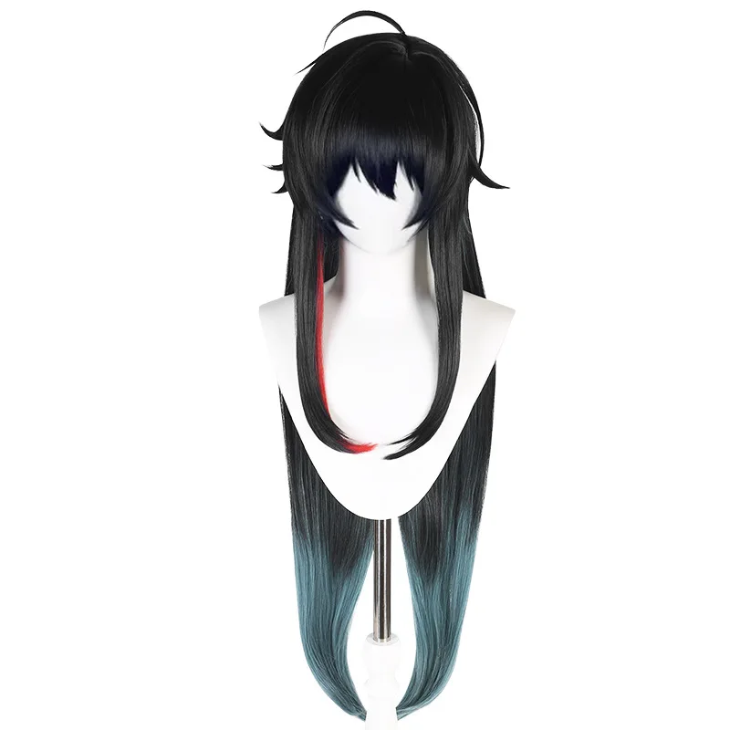 Anime Honkai: Star Rail Dan Heng Men Cosplay Wigs Headwear 100cm Long Simulation Scalp Thick Mixed Puffy Silk Long Hair Wigs