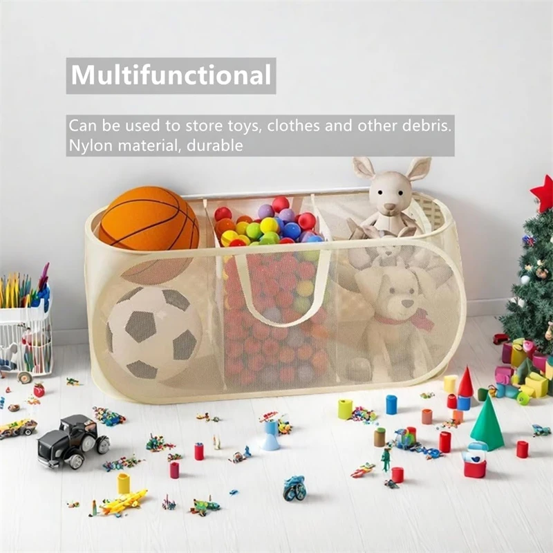 1 STKS Grote Kinderspeelgoed Opbergbak Opvouwbare Mesh Wasmand Ademende Multifunctionele Organizer Voor Knuffels Kleding